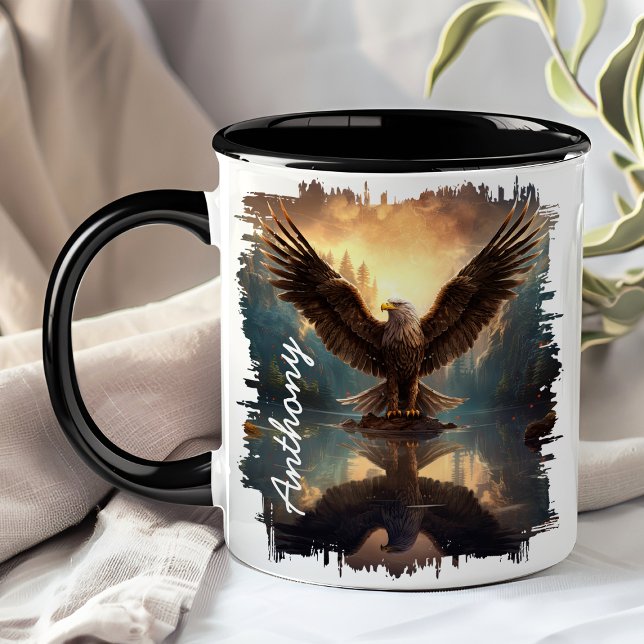 Adler über dem See schwebend Tasse (Von Creator hochgeladen)