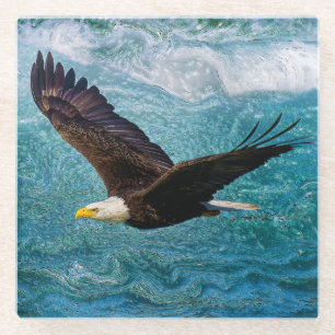 Adler über dem Sturm Glasuntersetzer