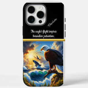 Adler überwacht Wale bei Sonnenuntergang iPhone 16 Pro Max Hülle