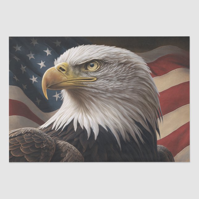 Adler und amerikanische Flagge Seidenpapier (Vorderseite)
