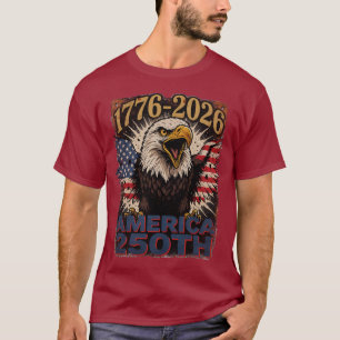 Adler- und amerikanische Flaggenkunst T-Shirt