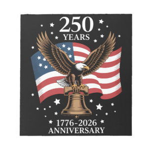 Adler und Fahne 250 Jahre Amerika 1776-2026 Notizblock