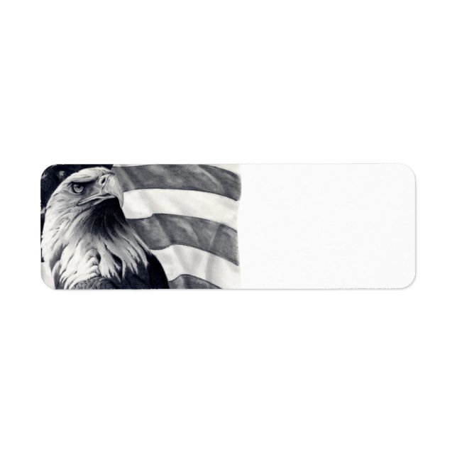 Adler- und Flag-Rücksendeadressen-Aufkleber (Vorne)
