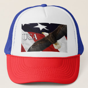 Adler und Flag USA Truckerkappe