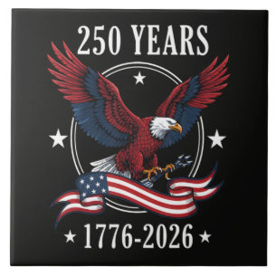 Adler und Flagge 250 Jahre 1776-2026 250. Fliese