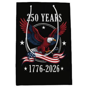 Adler und Flagge 250 Jahre 1776-2026 250. Mittlere Geschenktüte