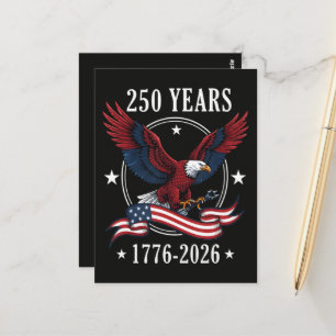 Adler und Flagge 250 Jahre 1776-2026 250. Postkarte