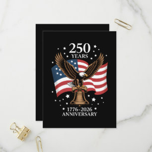 Adler und Flagge 250 Jahre Amerika 1776-2026 Einladungspostkarte