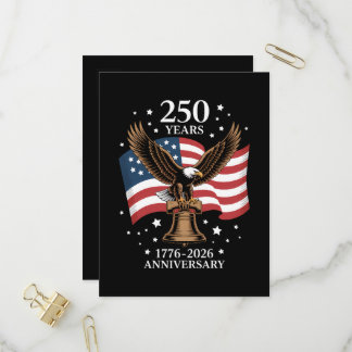 Adler und Flagge 250 Jahre Amerika 1776-2026 Einladungspostkarte