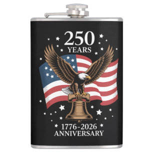 Adler und Flagge 250 Jahre Amerika 1776-2026 Flachmann