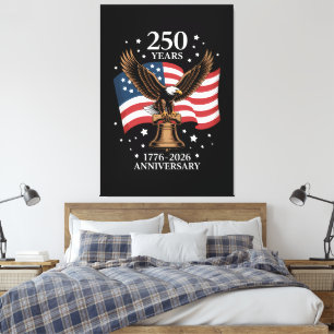 Adler und Flagge 250 Jahre Amerika 1776-2026 Leinwanddruck