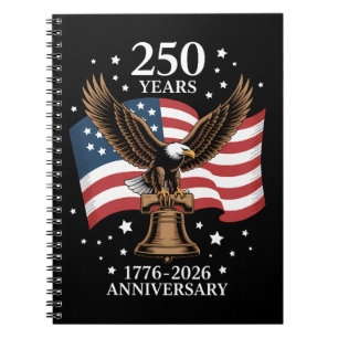 Adler und Flagge 250 Jahre Amerika 1776-2026 Notizblock