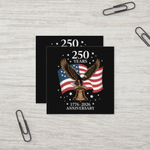 Adler und Flagge 250 Jahre Amerika 1776-2026 Quadratische Visitenkarte