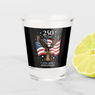 Adler und Flagge 250 Jahre Amerika 1776-2026 Schnapsglas