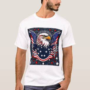 Adler und Flagge Amerikas - Patriotische Kunstwerk T-Shirt