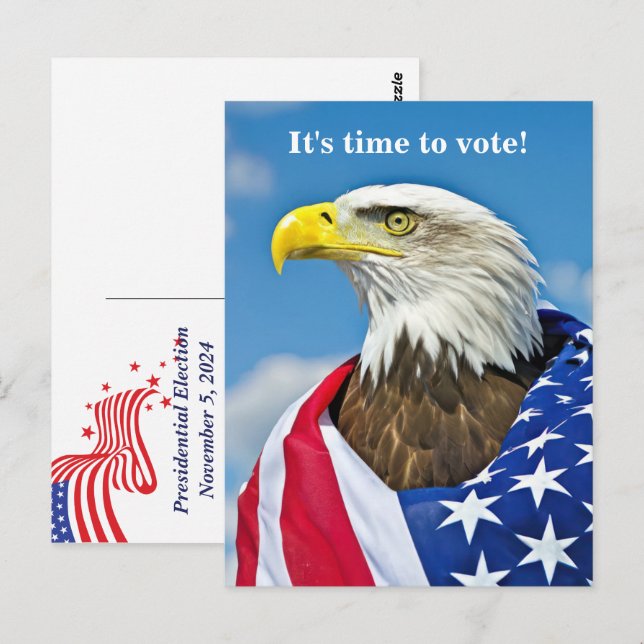 Adler und Flagge für die Abstimmung Postkarte (Vorne/Hinten)