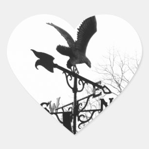 Adler und Pfeil Herz-Aufkleber