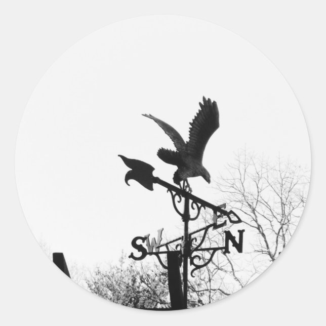 Adler und Pfeil Runder Aufkleber (Vorderseite)