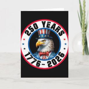 Adler und Rot Weiß Blau Flagge 250 Jahre 1776-2026 Karte