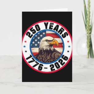 Adler und rot-weiß-blaue amerikanische Flagge 250 Karte