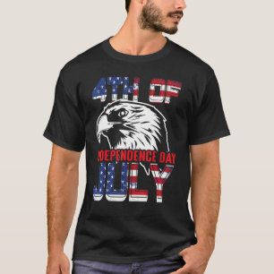 Adler Vogel Amerika Amerikanisch Usa Flagge Glückl T-Shirt