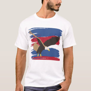 Adler Vogel USA Patriotische amerikanische Flagge T-Shirt