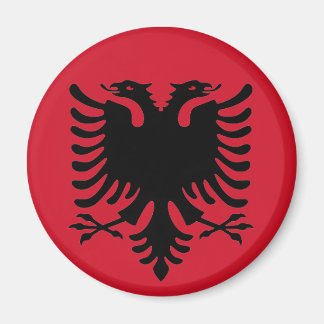 Adler von Albanien Flag Schwarz auf einem roten Kü Magnet