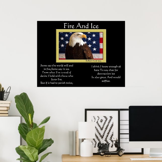 Adler von Feuer und Eisschild 4. Juli Poster 14 (Heimbüro)