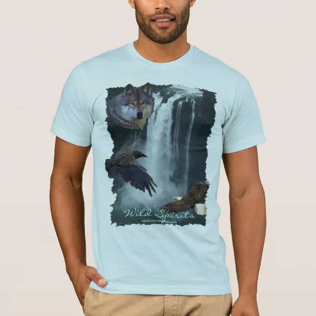 Adler, Wolf, Rabe u. Fall-Natur-Szenen-T - Shirt