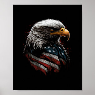 Adlerdesign mit amerikanischer Flagge Poster
