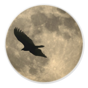Adlerfliegende Silhouette auf dem Rumpf des Mond Keramikknauf