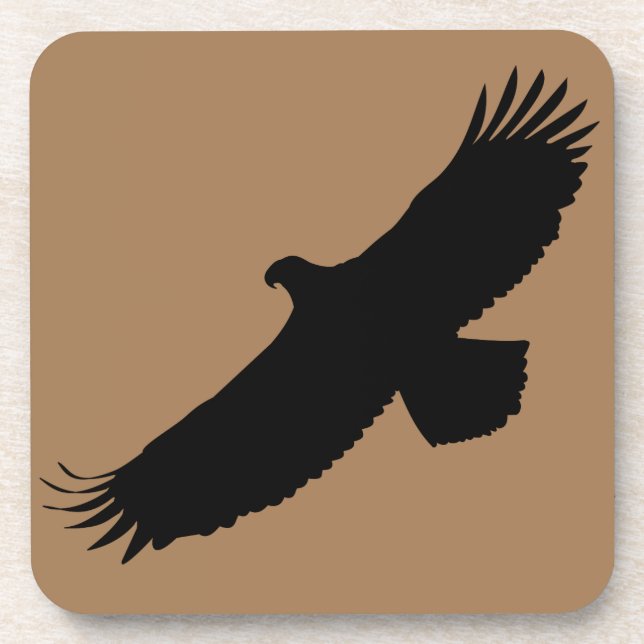 Adlerfliegender Untersetzer - Farbe - Text (Vorderseite)