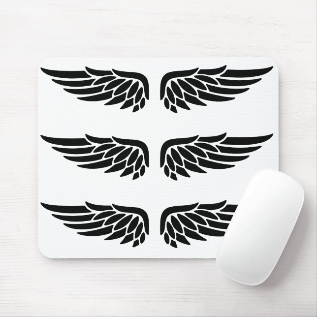 Adlerflügel Schwarzweiß-Mauspad Mousepad (Mit Mouse)