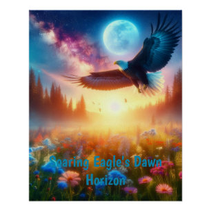Adlerhorst am Horizont der Dämmerung Poster