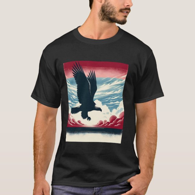 Adlerjagd mit Fahne auf dem Hang T-Shirt (Vorderseite)