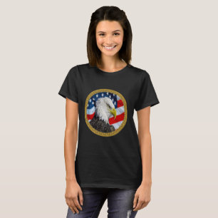 Adlerkopf und Goldfolie der amerikanischen Flagge T-Shirt