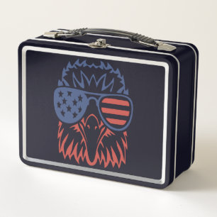 Adlerliebhaber-Geschenk Adler Amerikanische Flagg Metall Brotdose