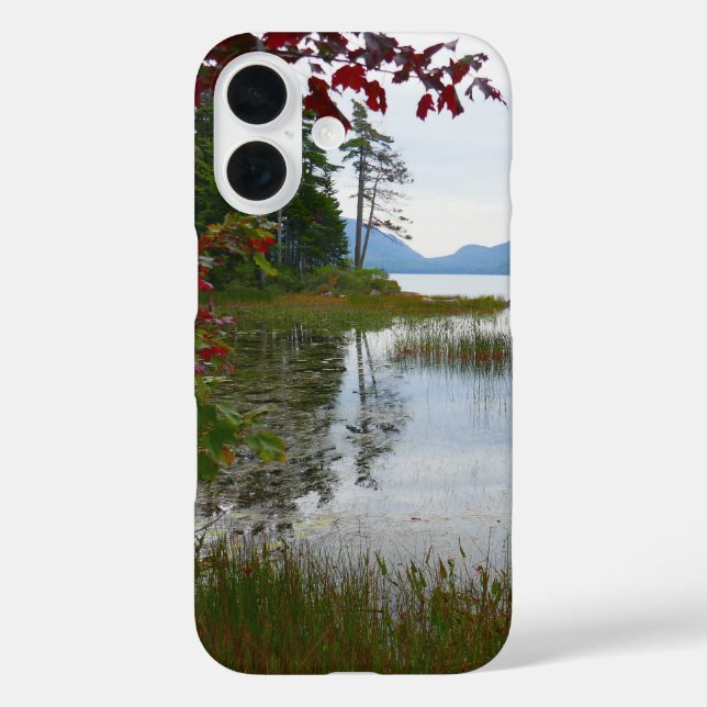 Adlersee und Blätter des Roten Apfels II iPhone 16 Hülle (Rückseite)