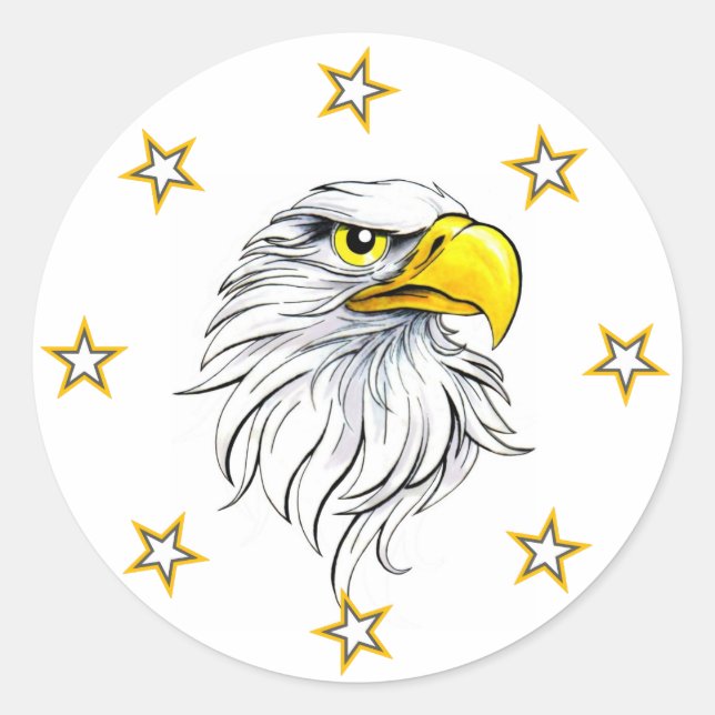 Adlerstars Runder Aufkleber (Vorderseite)
