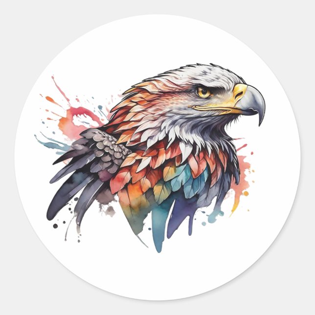 Adlerstickerdesign Runder Aufkleber (Vorderseite)