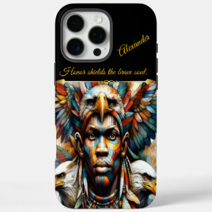Adlerverehrter afrikanischer Krieger, Kunst der KI iPhone 16 Pro Max Hülle