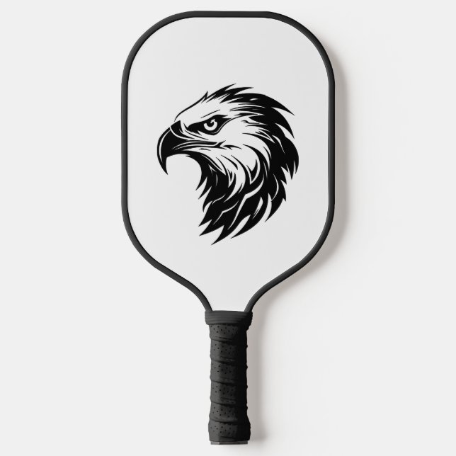 Adlervogel der Greifvogel-Silhouette Pickleball Schläger (Vorderseite)