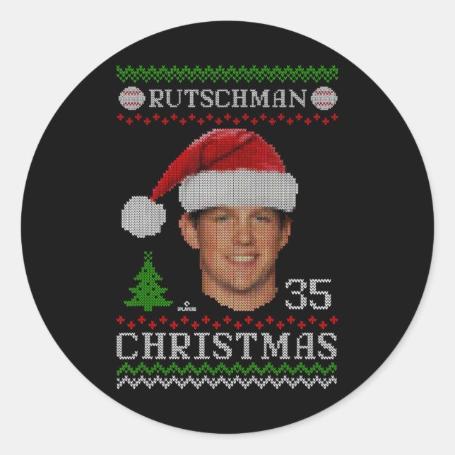 Adley rutschman baltimore Baseball Weihnachtsschwe Runder Aufkleber (Vorderseite)