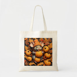 Adlige Herbstmaus mit Pumpkins-Tasche Tragetasche