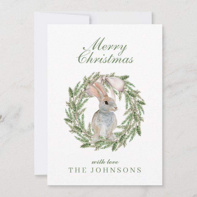 Adlige Kaninchen Bunny in einem Kraut Weihnachten (Vorderseite)