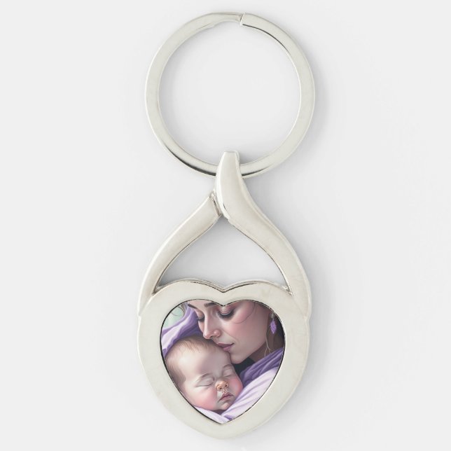 Adlige Mutter und Baby Liebe Bond Schlüsselanhänger (Vorderseite)