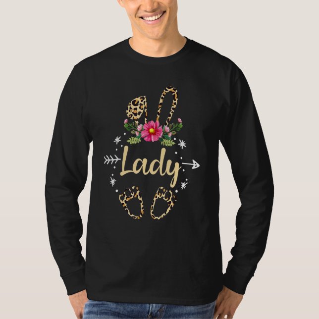 Adlige Niedliche Ostern Leopard Rabbit T-Shirt (Vorderseite)