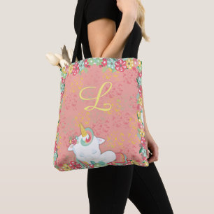 Adlige Schlafcouch und Blume Mit Monogramm Tasche