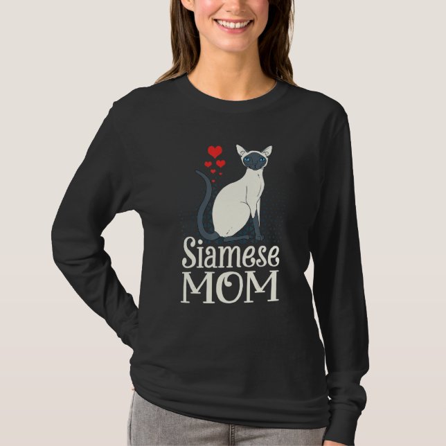 Adlige siamesische Mama , Funny Siamese Cat Mama T-Shirt (Vorderseite)
