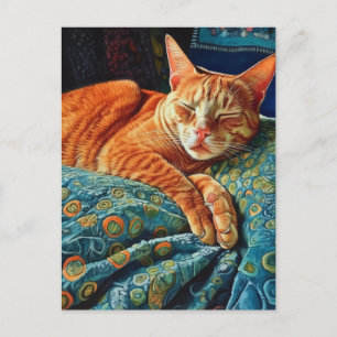 Adlige Sleeping Ginger Cat Postkarte
